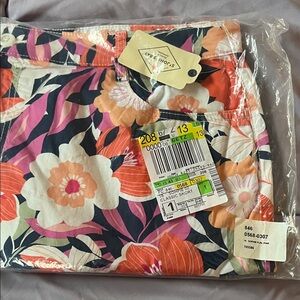 St. John's Bay Floral Skort - Orange and Pink